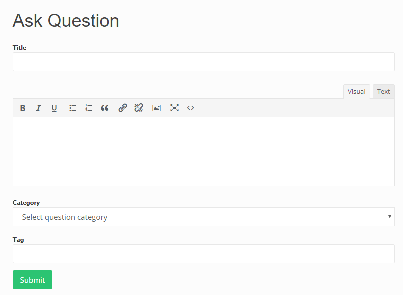Ask Question form