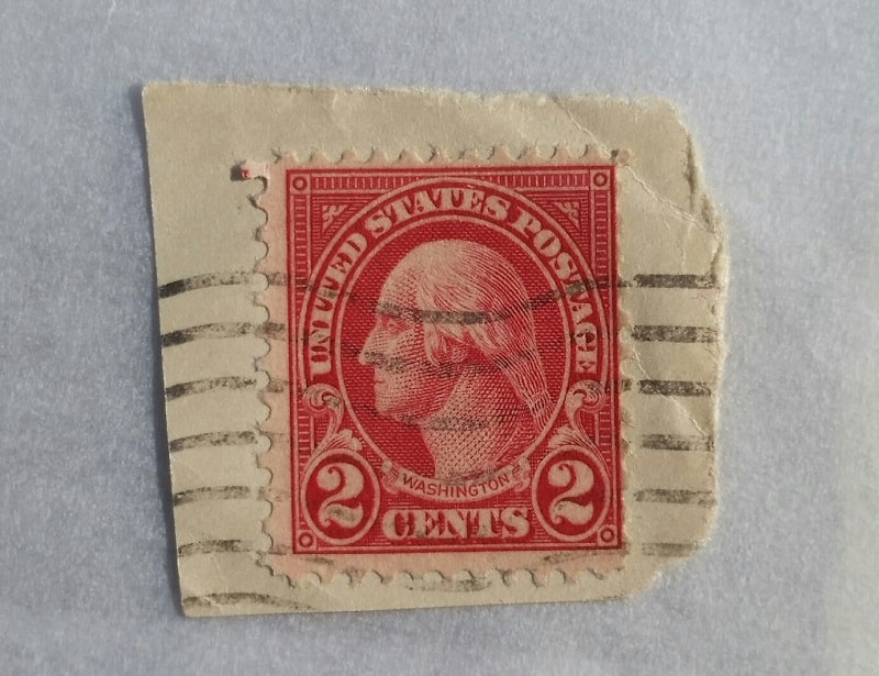 US stamp Scott #579 on paper