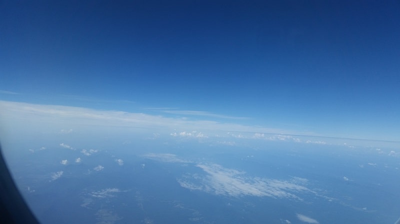 On my way to StampShow 2017, view from inside the plane flying over the Appalachian Mountains